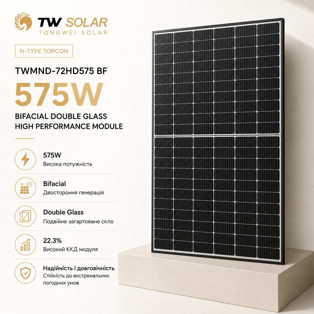Tongwei Solar TWMND-72HD575 BF